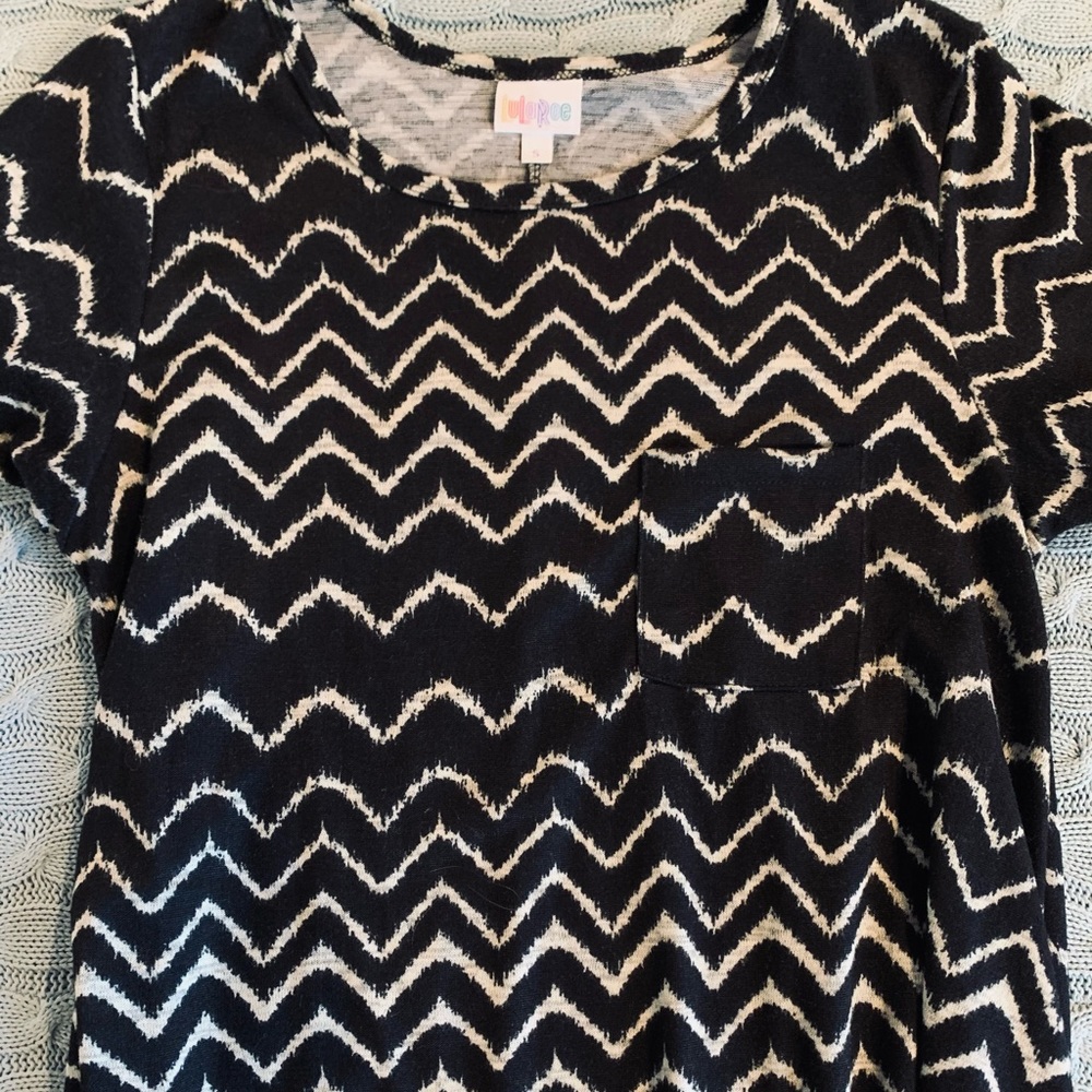 LuLaRoe Carly tribal black and light gray